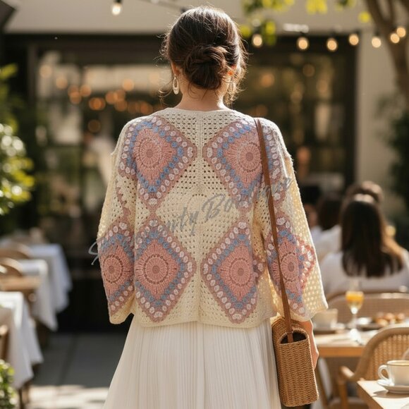 POL Ready for Spring Easter Pastel Lightweight Slouchy Drop Shoulder Cardigan - Picture 6 of 11